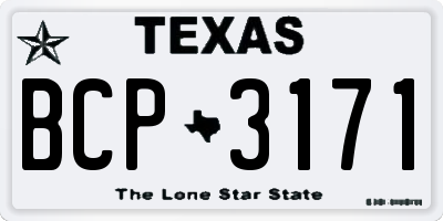 TX license plate BCP3171