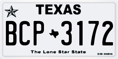 TX license plate BCP3172