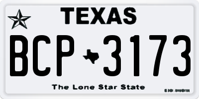 TX license plate BCP3173