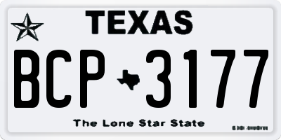TX license plate BCP3177