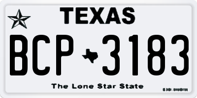 TX license plate BCP3183