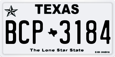 TX license plate BCP3184
