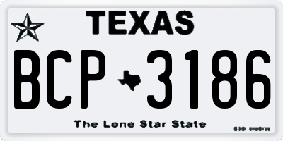 TX license plate BCP3186