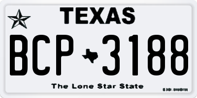 TX license plate BCP3188
