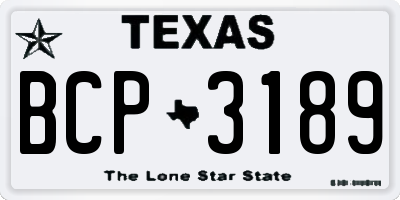 TX license plate BCP3189