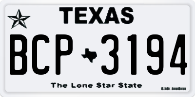 TX license plate BCP3194