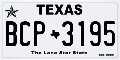 TX license plate BCP3195