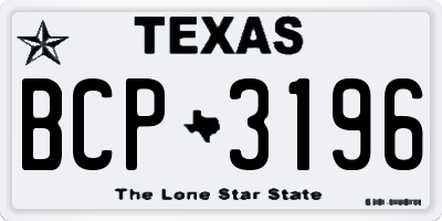 TX license plate BCP3196