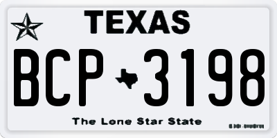 TX license plate BCP3198