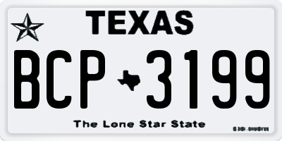 TX license plate BCP3199