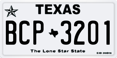 TX license plate BCP3201