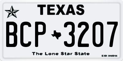 TX license plate BCP3207
