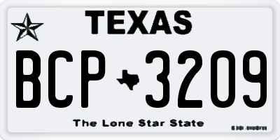 TX license plate BCP3209