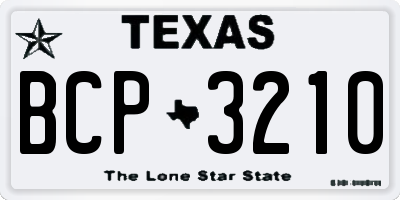 TX license plate BCP3210