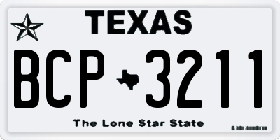 TX license plate BCP3211