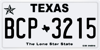 TX license plate BCP3215