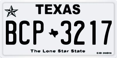 TX license plate BCP3217