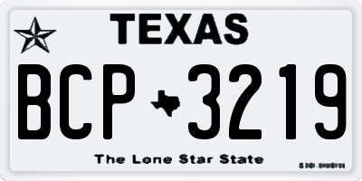 TX license plate BCP3219