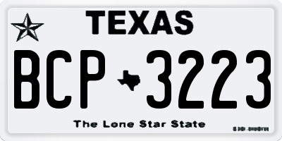 TX license plate BCP3223