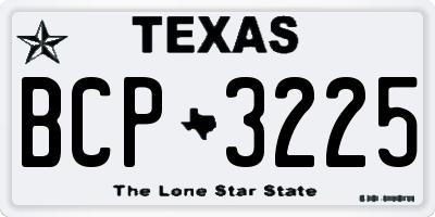 TX license plate BCP3225