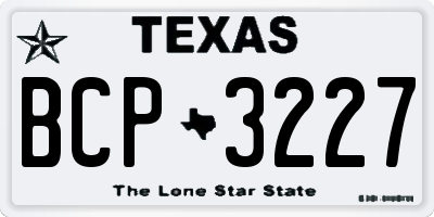 TX license plate BCP3227