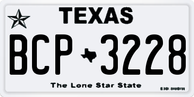 TX license plate BCP3228