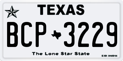 TX license plate BCP3229