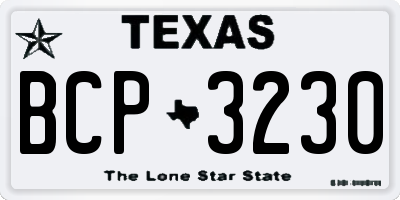 TX license plate BCP3230