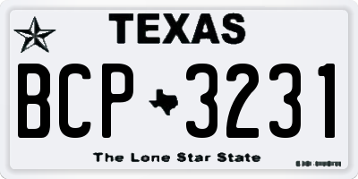 TX license plate BCP3231