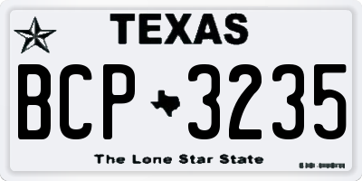 TX license plate BCP3235