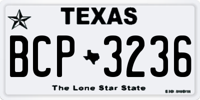 TX license plate BCP3236