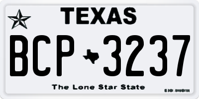 TX license plate BCP3237