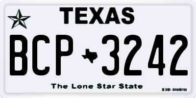 TX license plate BCP3242