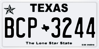 TX license plate BCP3244
