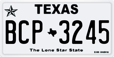 TX license plate BCP3245