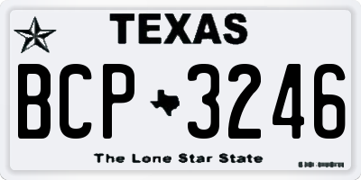 TX license plate BCP3246