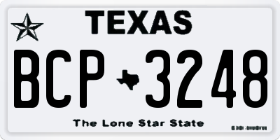 TX license plate BCP3248