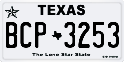 TX license plate BCP3253