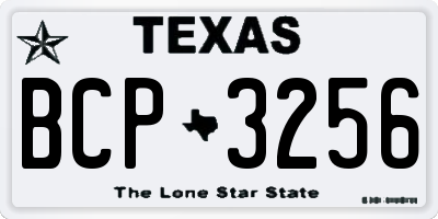 TX license plate BCP3256