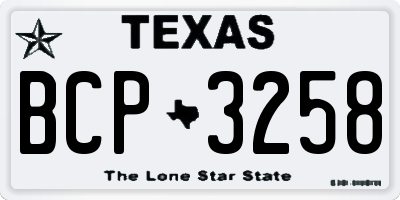 TX license plate BCP3258