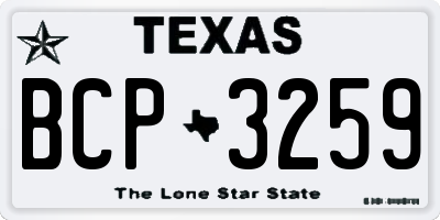 TX license plate BCP3259