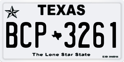 TX license plate BCP3261