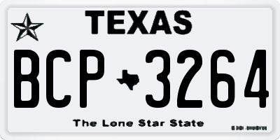 TX license plate BCP3264