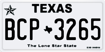 TX license plate BCP3265