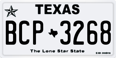 TX license plate BCP3268