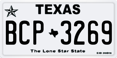 TX license plate BCP3269