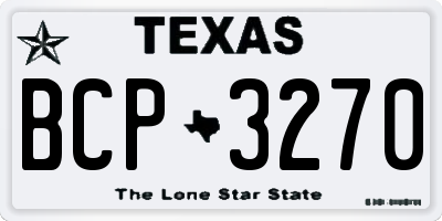 TX license plate BCP3270