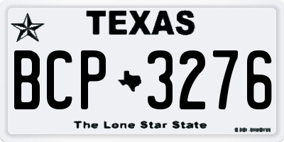 TX license plate BCP3276