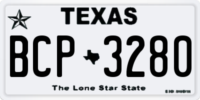 TX license plate BCP3280