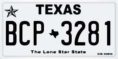 TX license plate BCP3281